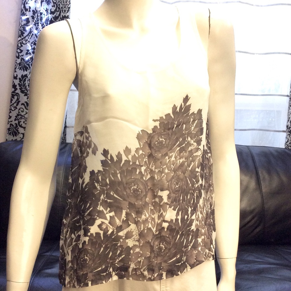 Topshop sheer sleeveless floral printed tank top